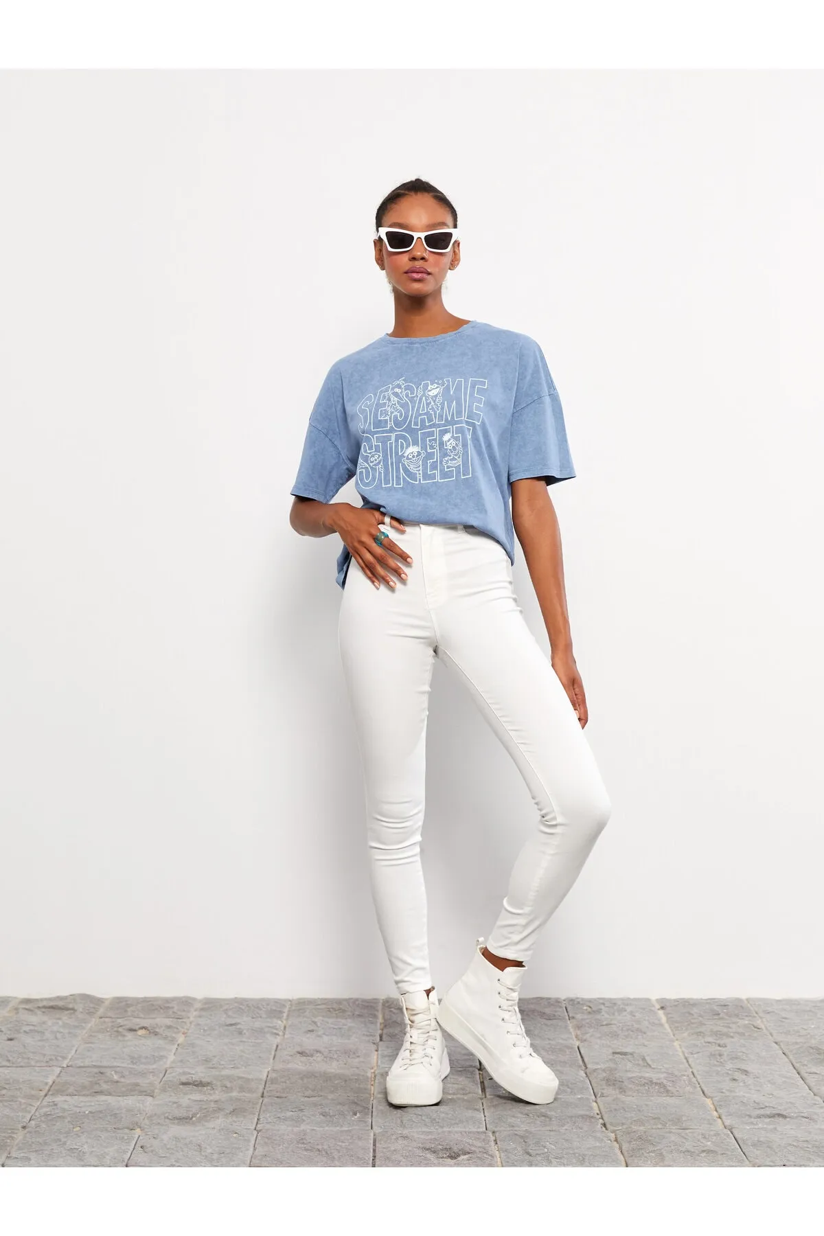 LC Waikiki  Super Skinny Fit Straight Damen-Jeanshose mit hoher Taille