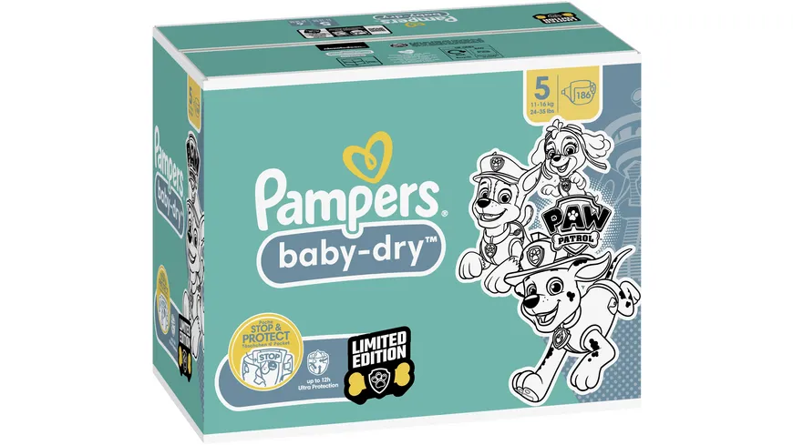 Pampers Baby Dry Paw Patrol Windeln Gr.5 Junior 11-16kg MonatsBox