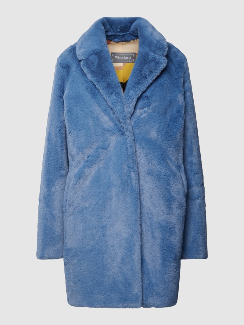 Mantel aus Teddyfell in rauchblau