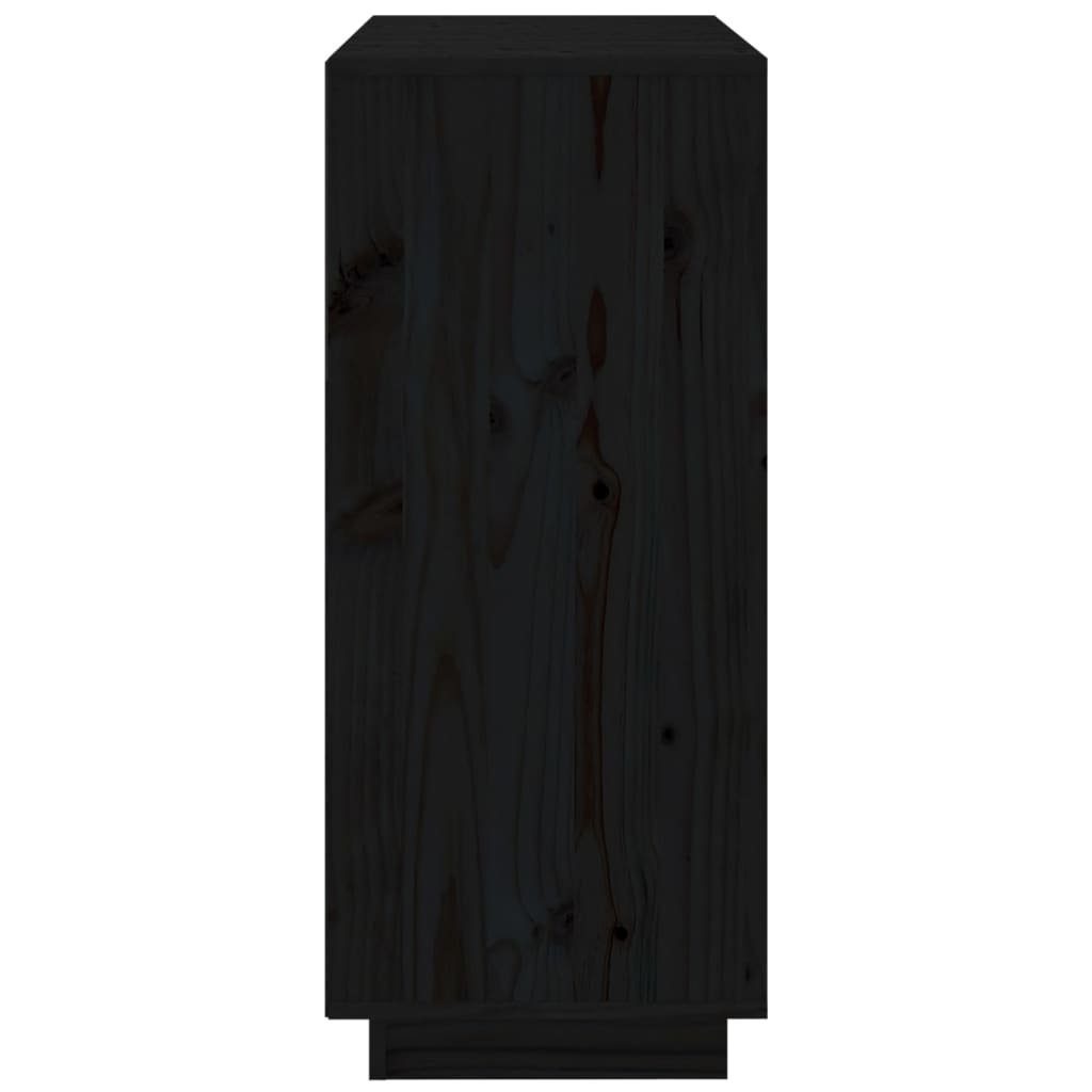 vidaXL Sideboard Sideboard Schwarz 70x34x80 cm Massivholz Kiefer (1 St)