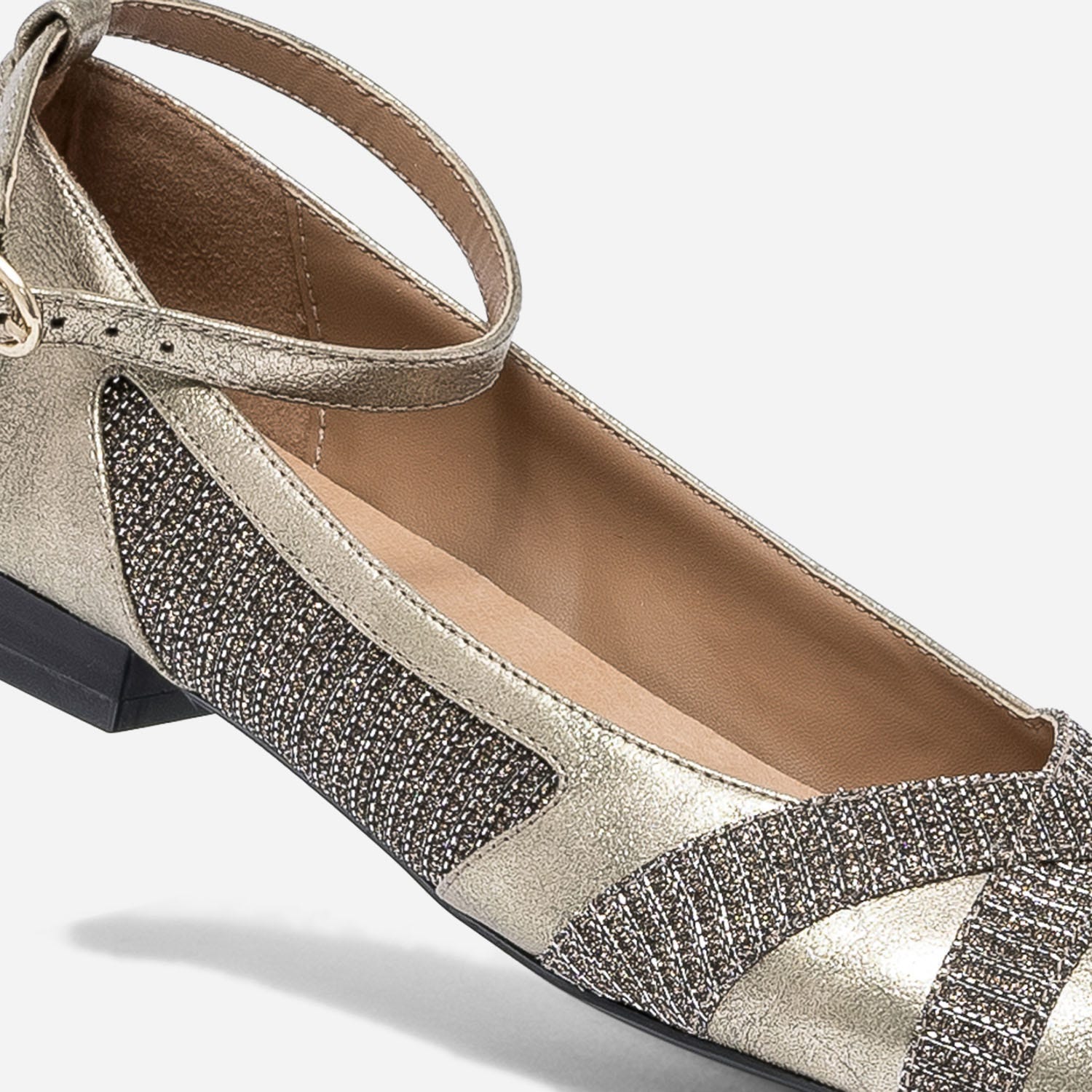 Ballerine or à ganses irisées