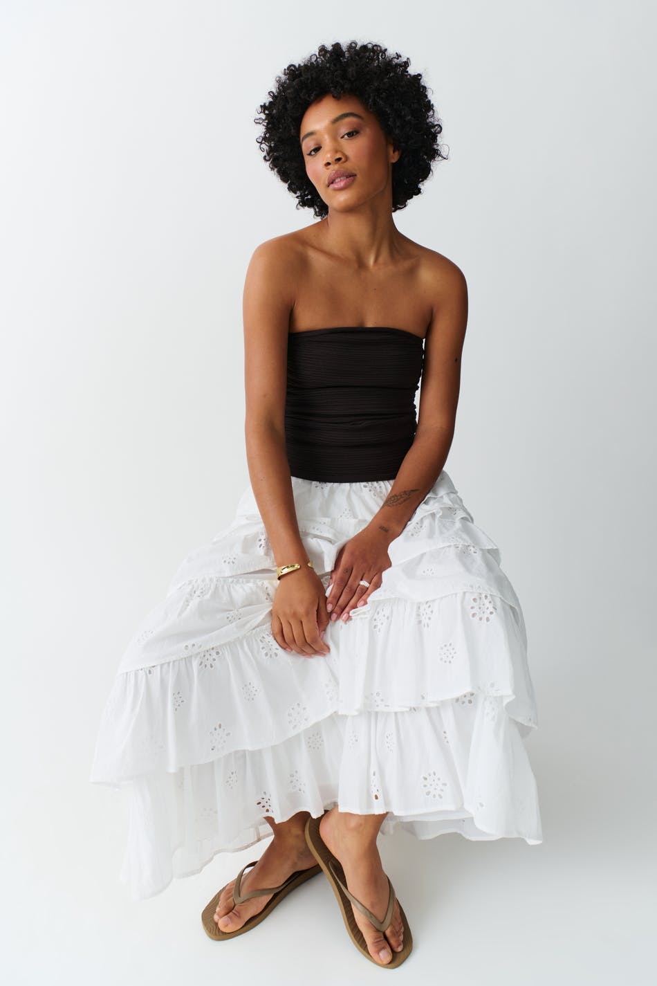 Embroderie maxi skirt