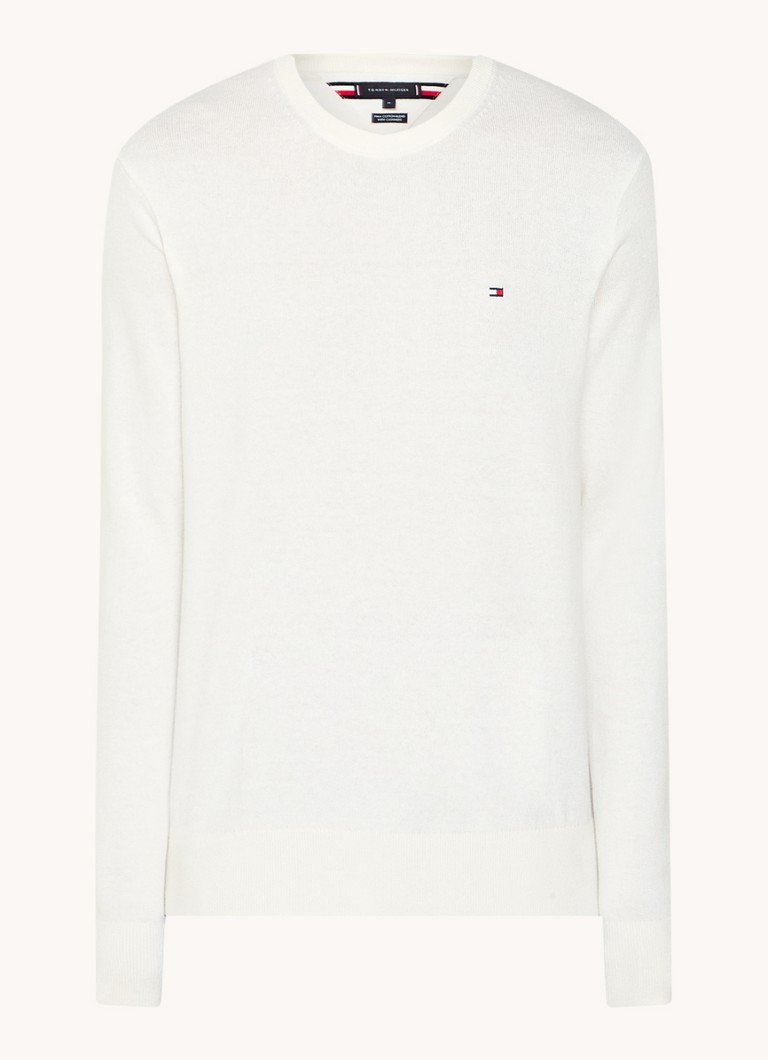 Tommy Hilfiger Fine-knit cashmere blend pullover with logo embroidery