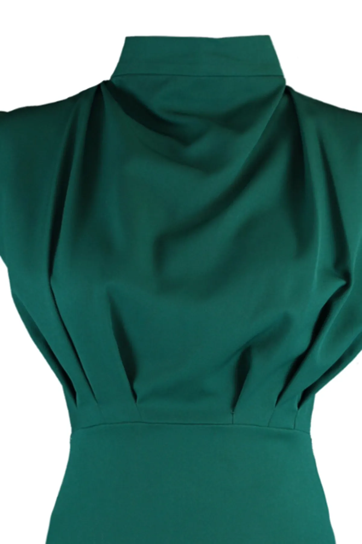 Trendyol Collection  Grünes, figurbetontes, gewebtes Kleid mit Stehkragen TWOAW20EL0311