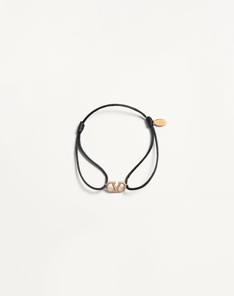 Vlogo Signature-armbånd i bomuld og Swarovski®-krystaller