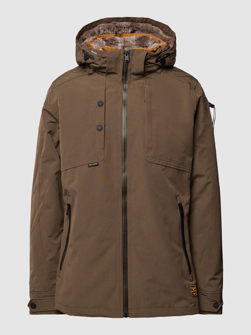 Parka mit Reißverschluss Modell 'SNOWPACK' in olivgrün