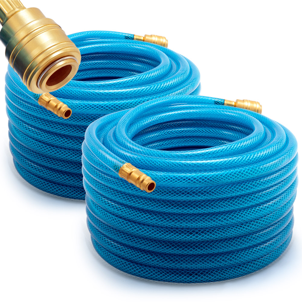 Casaria monzana® Druckluftschlauch 2er-Set 20m Schnellkupplung/Stecker