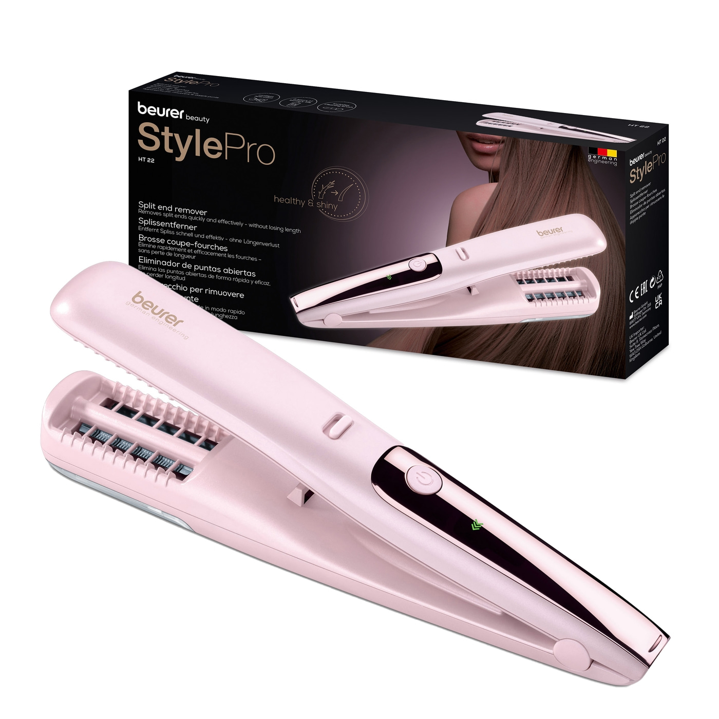 Beurer Splissentferner HT 22-Splisstrimmer für gepflegte Haarspitzen & praktischer Haar Auffangkammer
