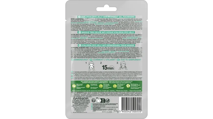 Garnier Skin Active Hyaluron Cryo Jelly Tuchmaske