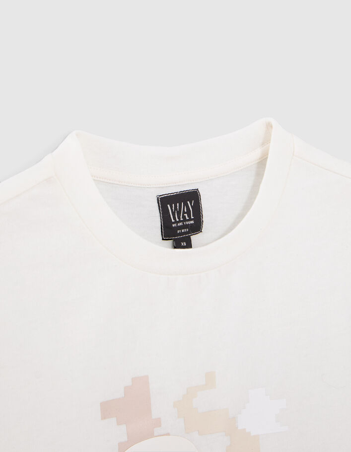 T-shirt blanc visuel profil sneakers garçon
