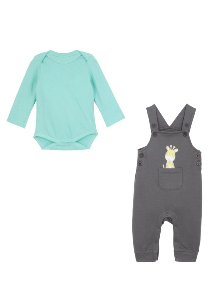 Baby Langarmbody + Sweatlatzhose aus Bio-Baumwolle (2-tlg.Set)