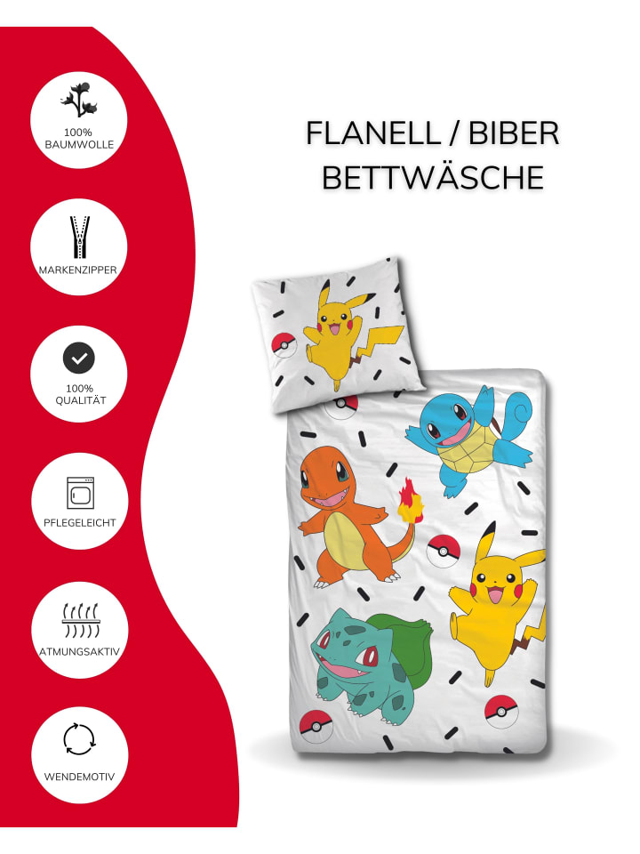 Pokémon Bettwäsche Flanell 