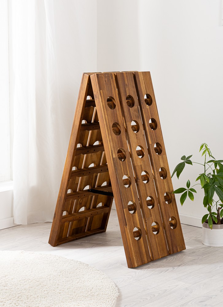 HC Garten & Freizeit faltbares Weinregal 36 Flaschen 87x 55x 39cm Akazienholz