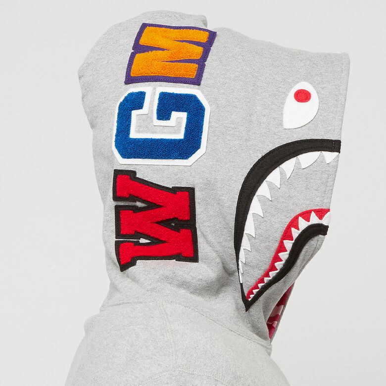 A Bathing Ape Shark Pullover Hoodie M gray