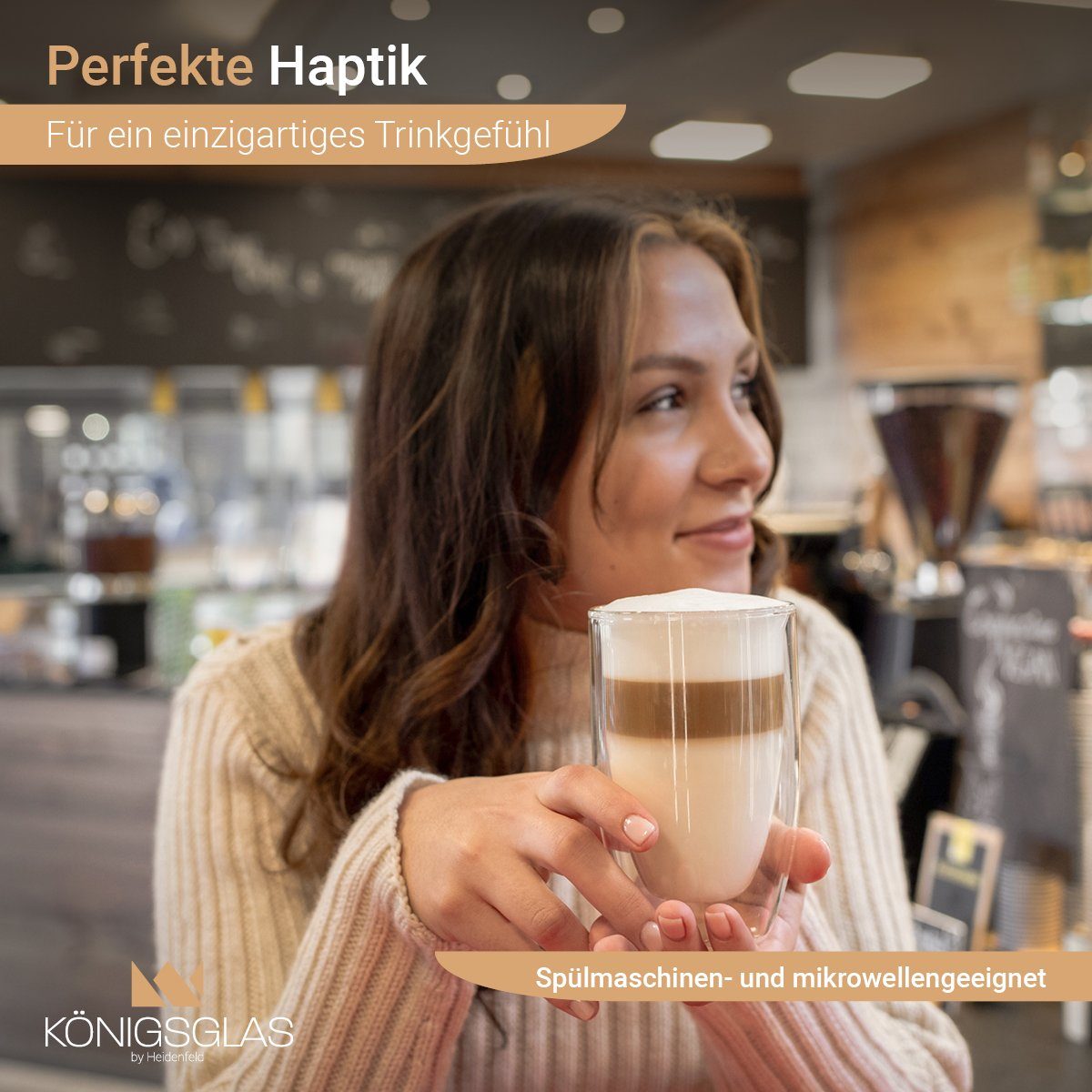 Königsglas Latte-Macchiato-Glas Latte Macchiato Glas 300 ml Cappuccino Gläser-Set doppelwandig, Kaffeetasse, 2/4er Glas Set Trinkglas Thermoglas Kaffee Teeglas Kaffeegläser Tasse