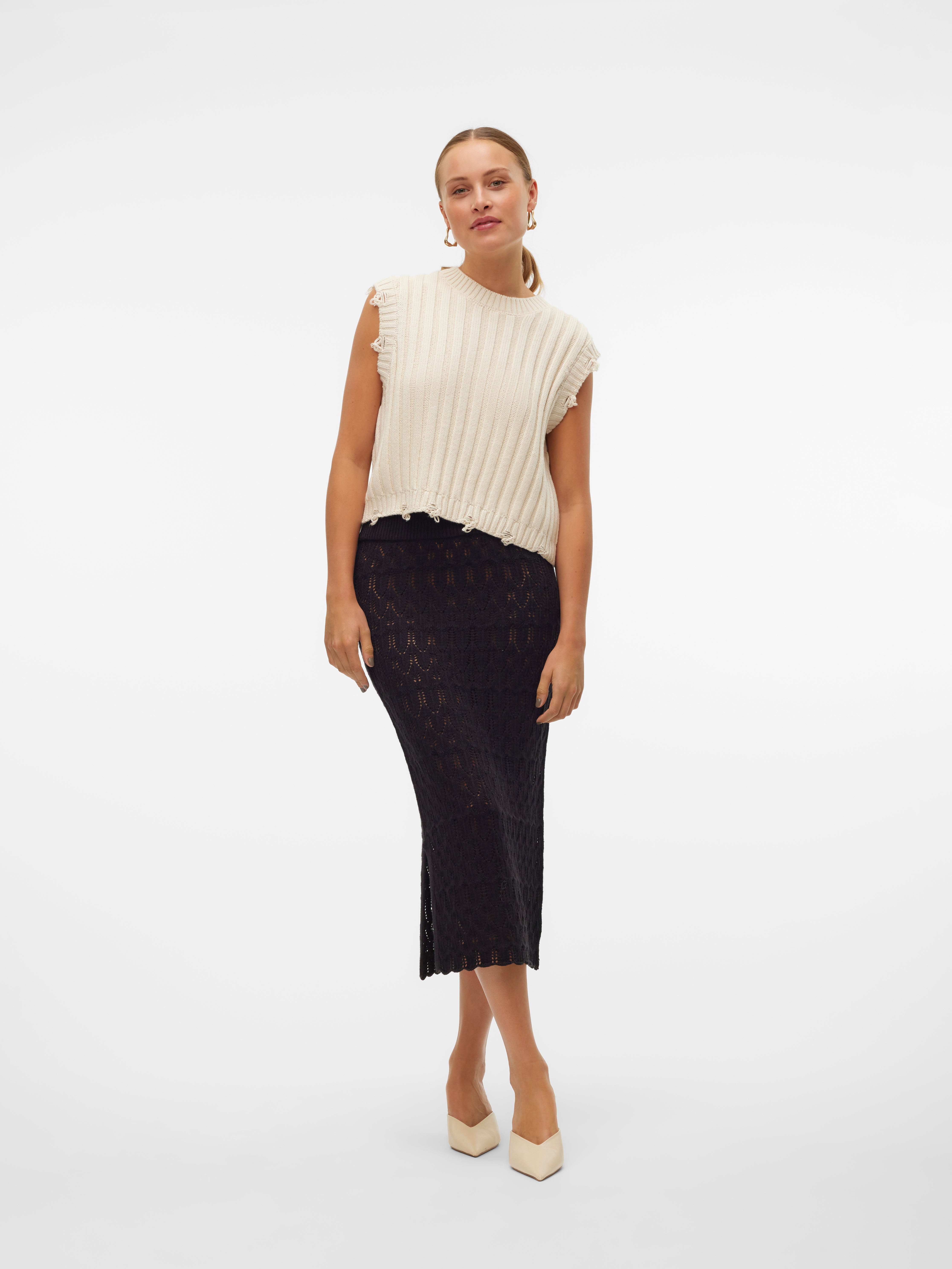 VMFABIENNE Hohe Taille Langer Rock