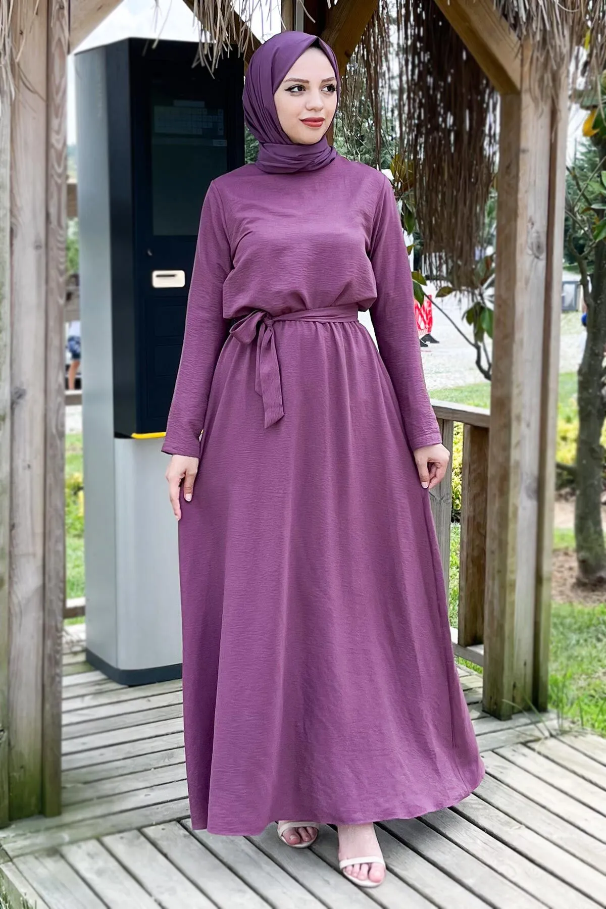 Tesettür Dünyası  Ayrobin Kleid Tsd220540 Pflaume