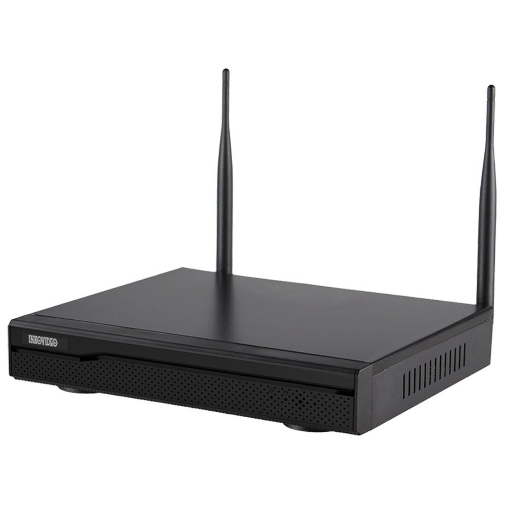 INKOVIDEO INKO-22M WLAN Komplettset mit 4-Kanal Netzwerkrekorder und 2x 3 MP Überwachungskamera (3-tlg., Plug and play, P2P, H.265 / H.265+ Komprimierung, Nachtsicht, Videorekorder mit HDMI-Ausgang)