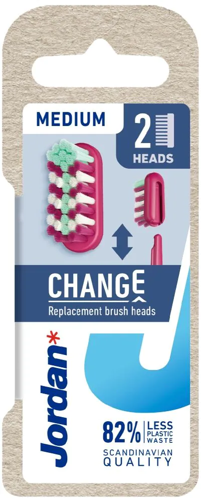 Cabeças de escova de dentes de substituição Jordan Change Medium