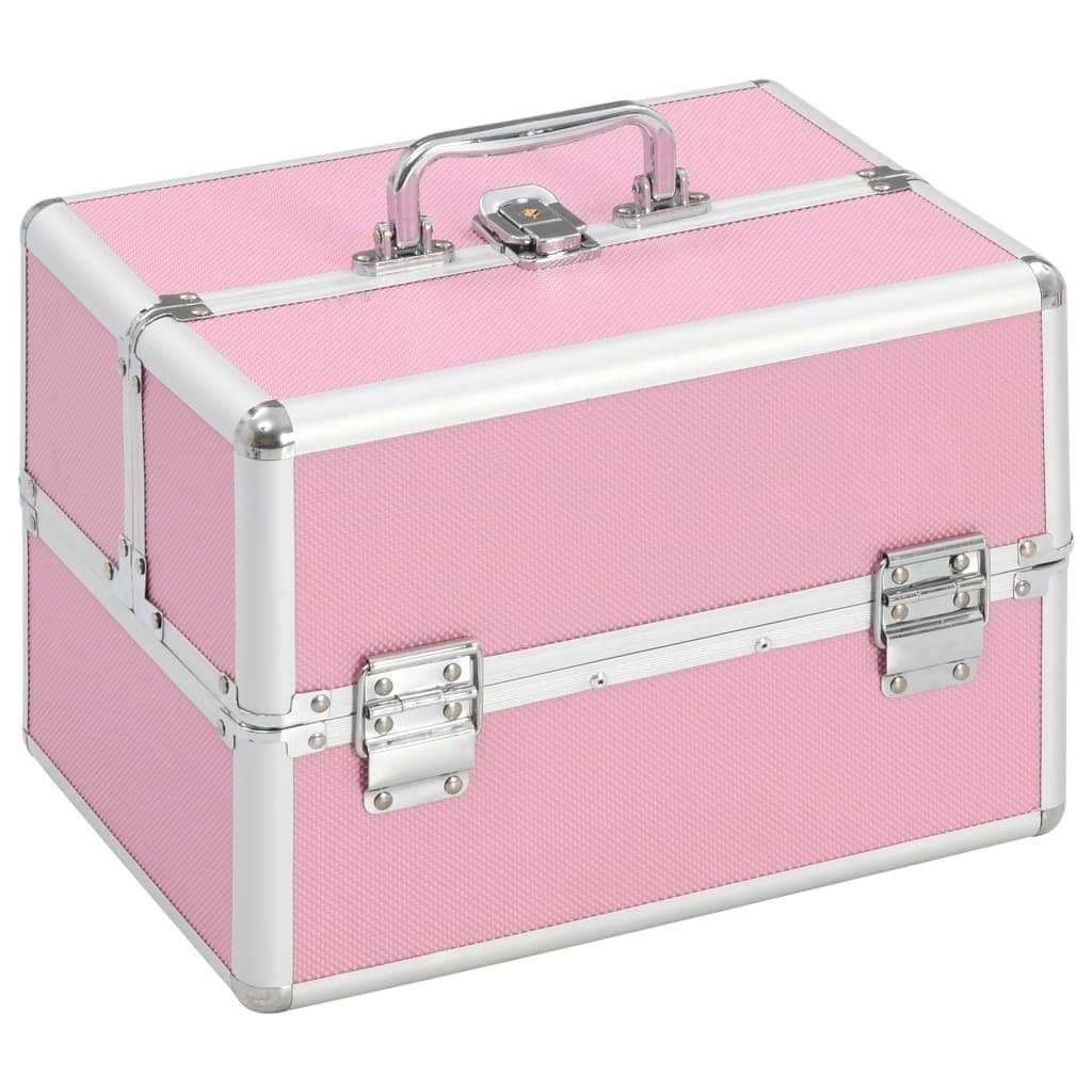 vidaXL Kosmetik-Koffer Kosmetikkoffer 22x30x21 cm Rosa Aluminium
