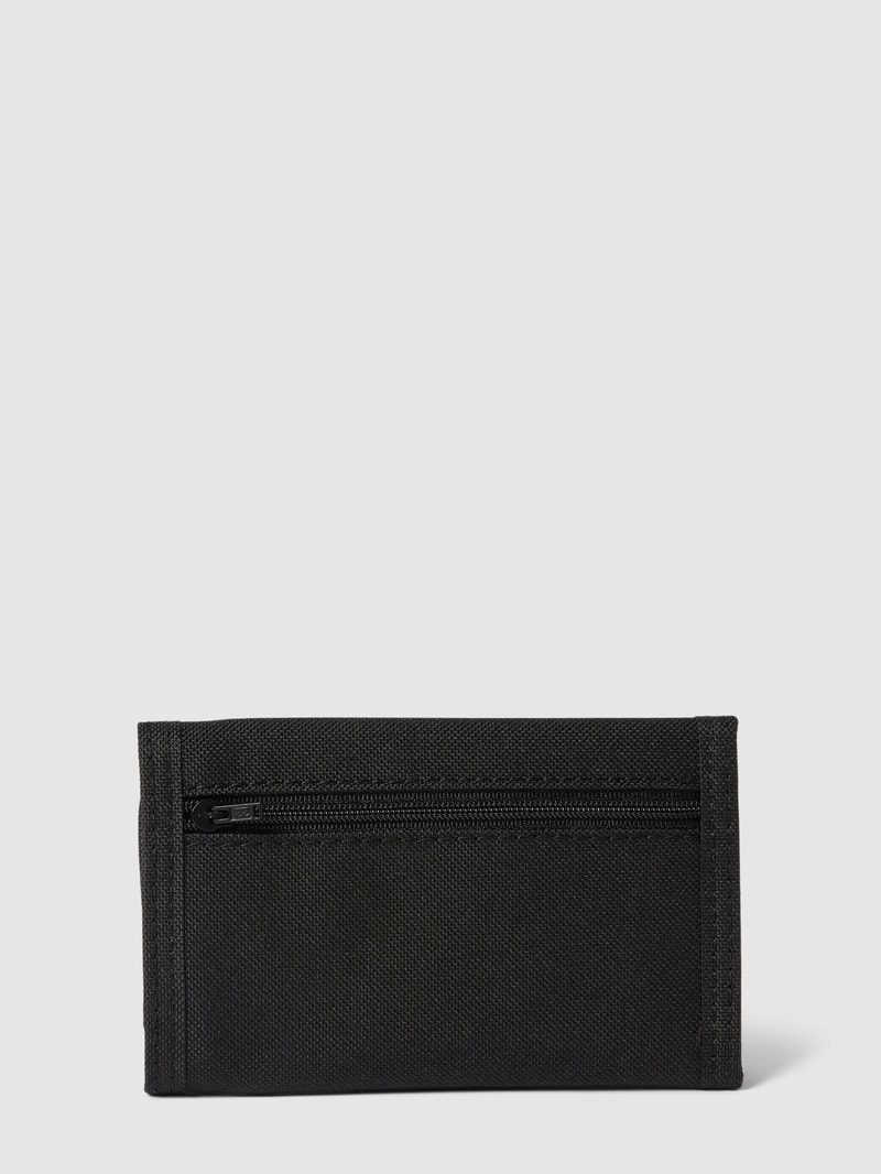 Portemonnaie mit Label-Stitching in schwarz
