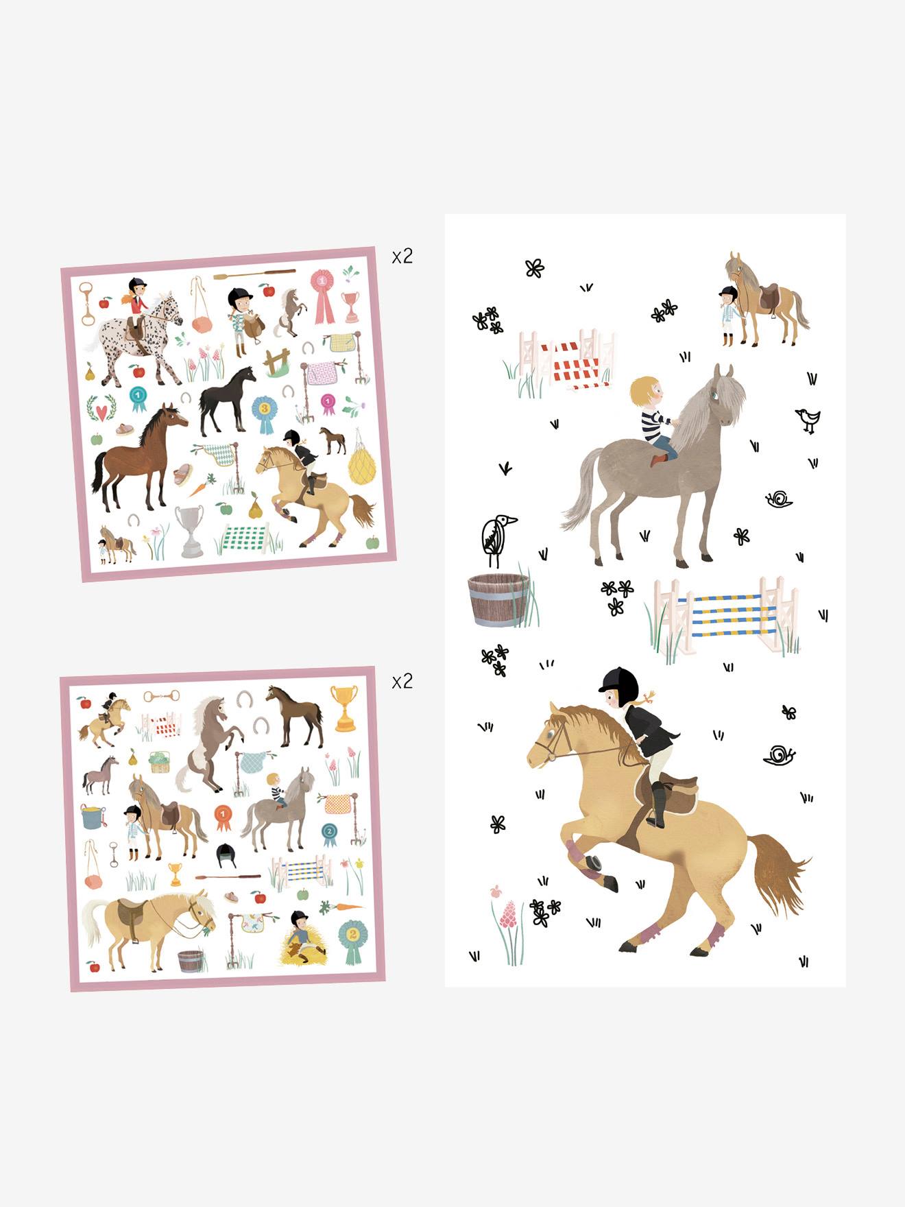 160 stickers Chevaux DJECO multicolore