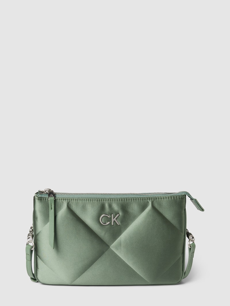Handtasche in unifarbenem Design mit Steppnähten in lindgrün