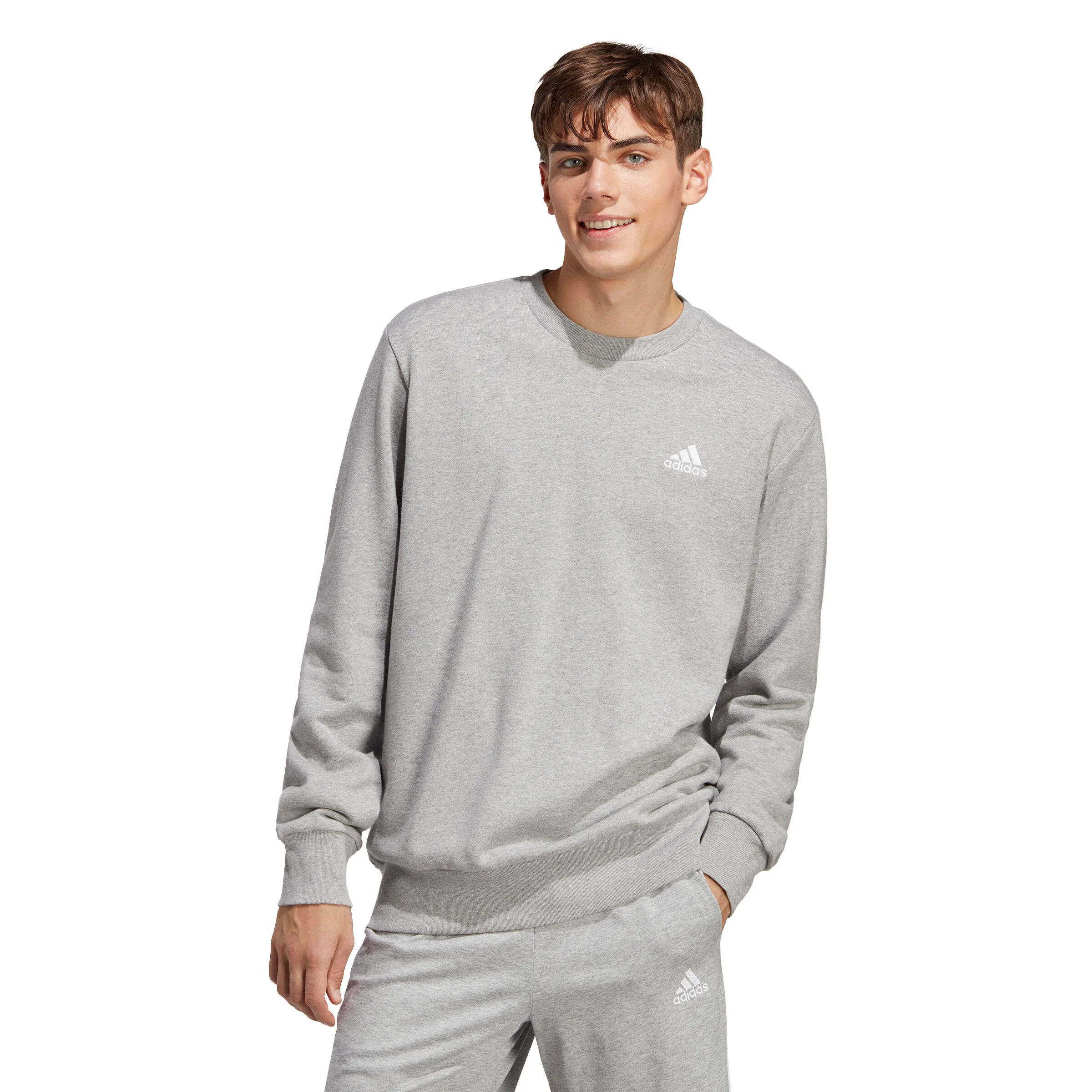 Essentials French Terry Embroidered Small Logo Sweatshirt Herren - Grau