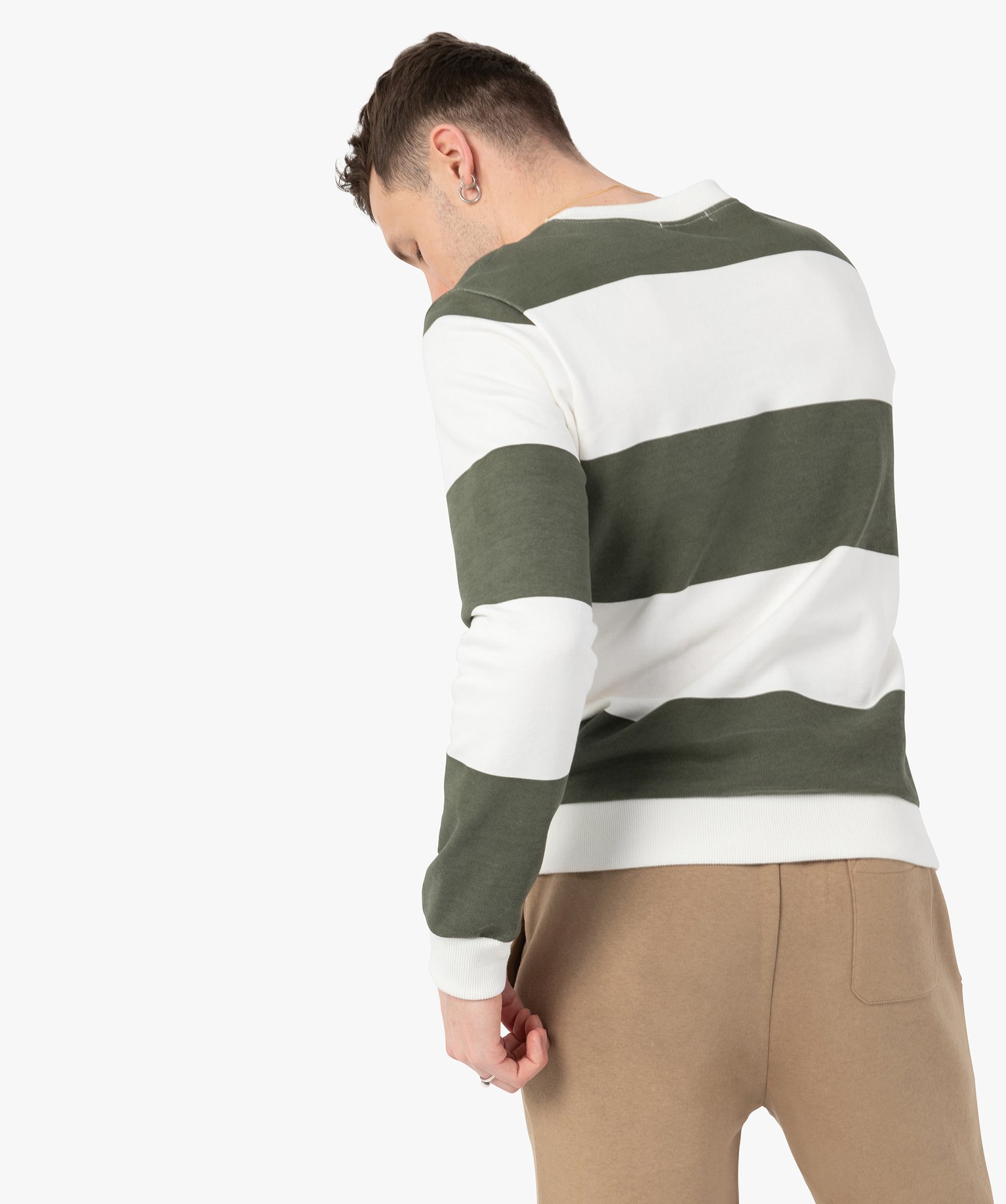 Sweat homme bicolore à rayures raye | GEMO