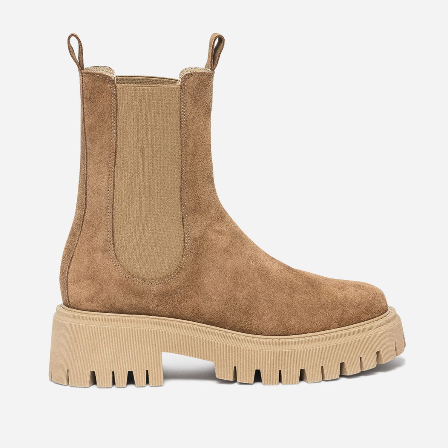 Chelsea boots cranté TEXTO camel cuir velours