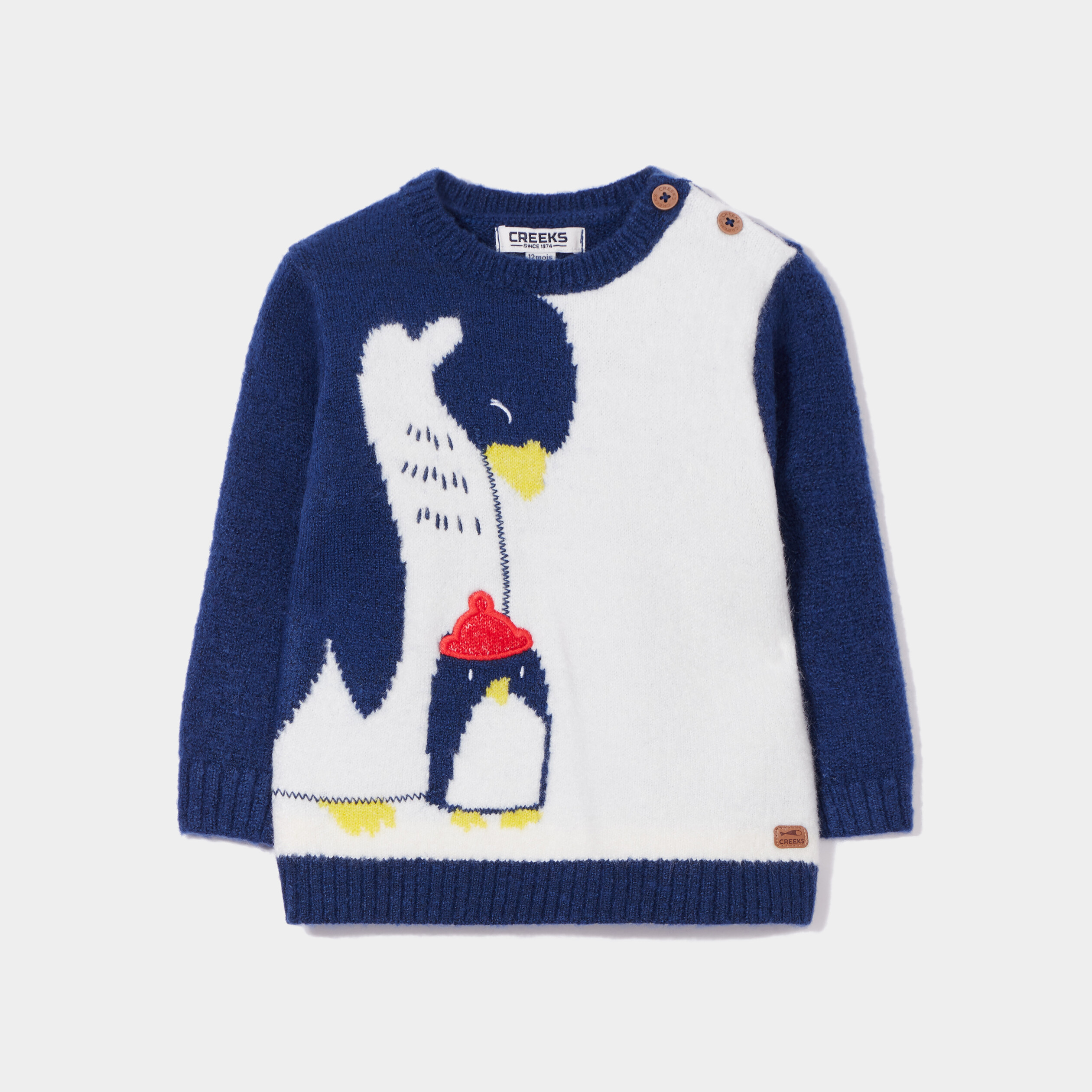 Pull boutonné manches longues Creeks blanc bébé garçon | La Halle