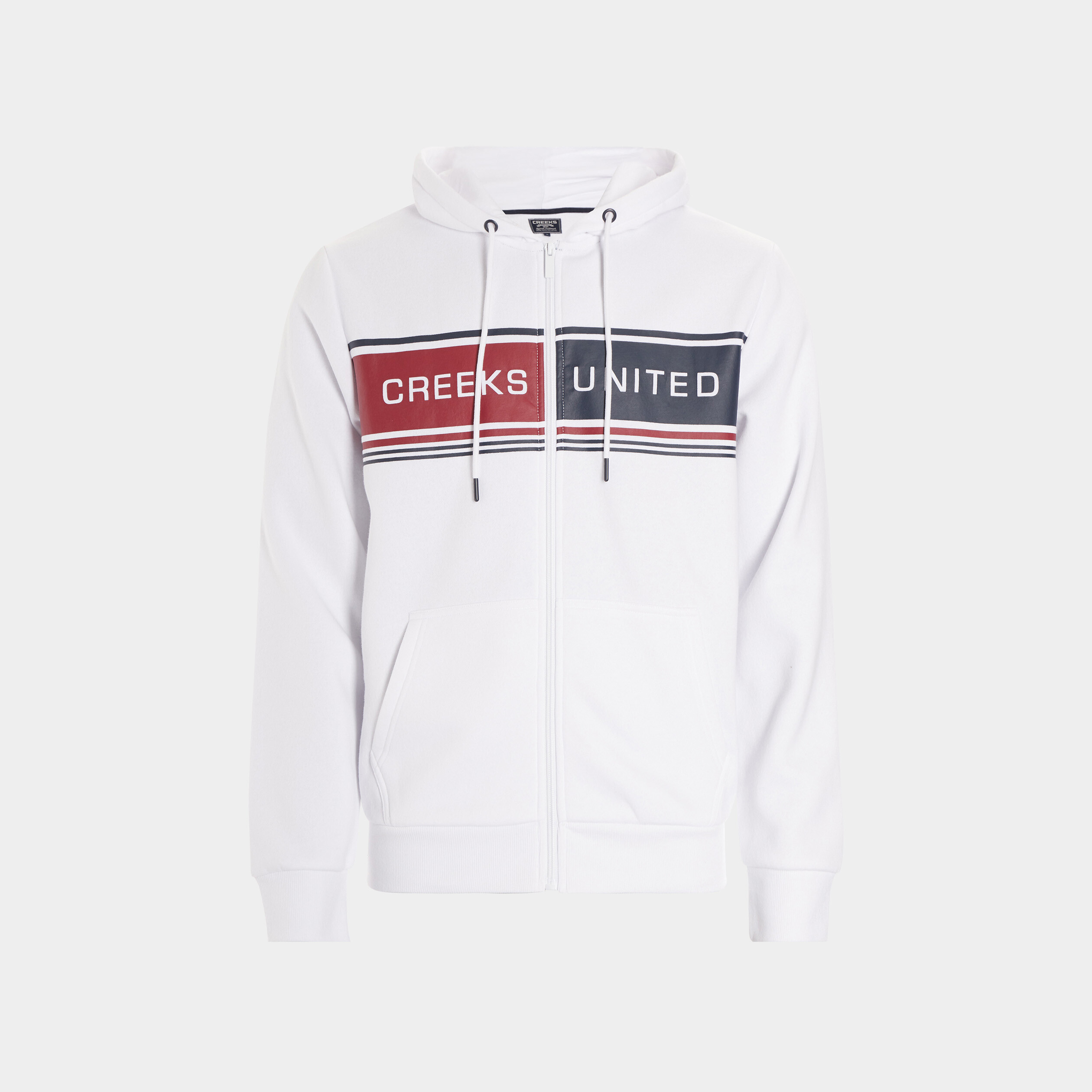 Sweat zippé à capuche Creeks blanc homme | La Halle