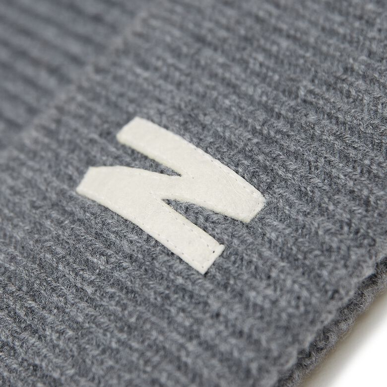 Norse Projects Merino Lambswool Rib N Logo Beanie grey melange