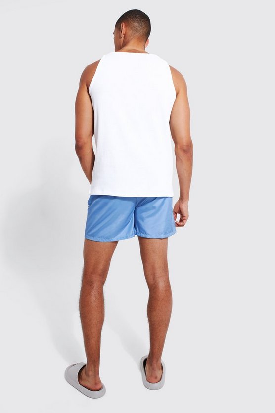 Geripptes Tanktop & Badehose
