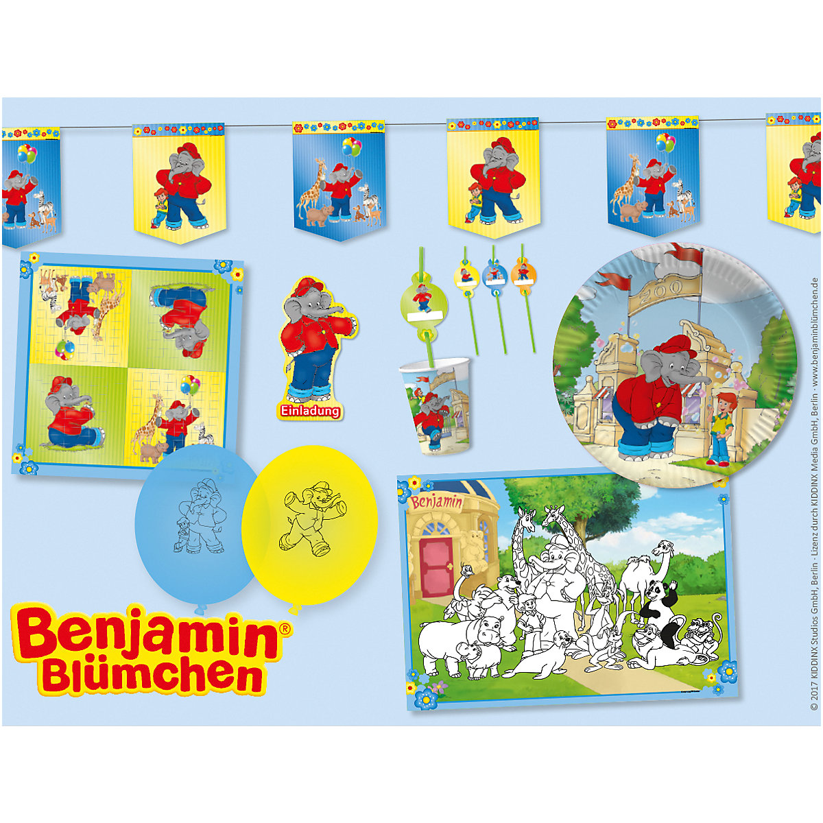 Partyset Benjamin Blümchen, 69-tlg.