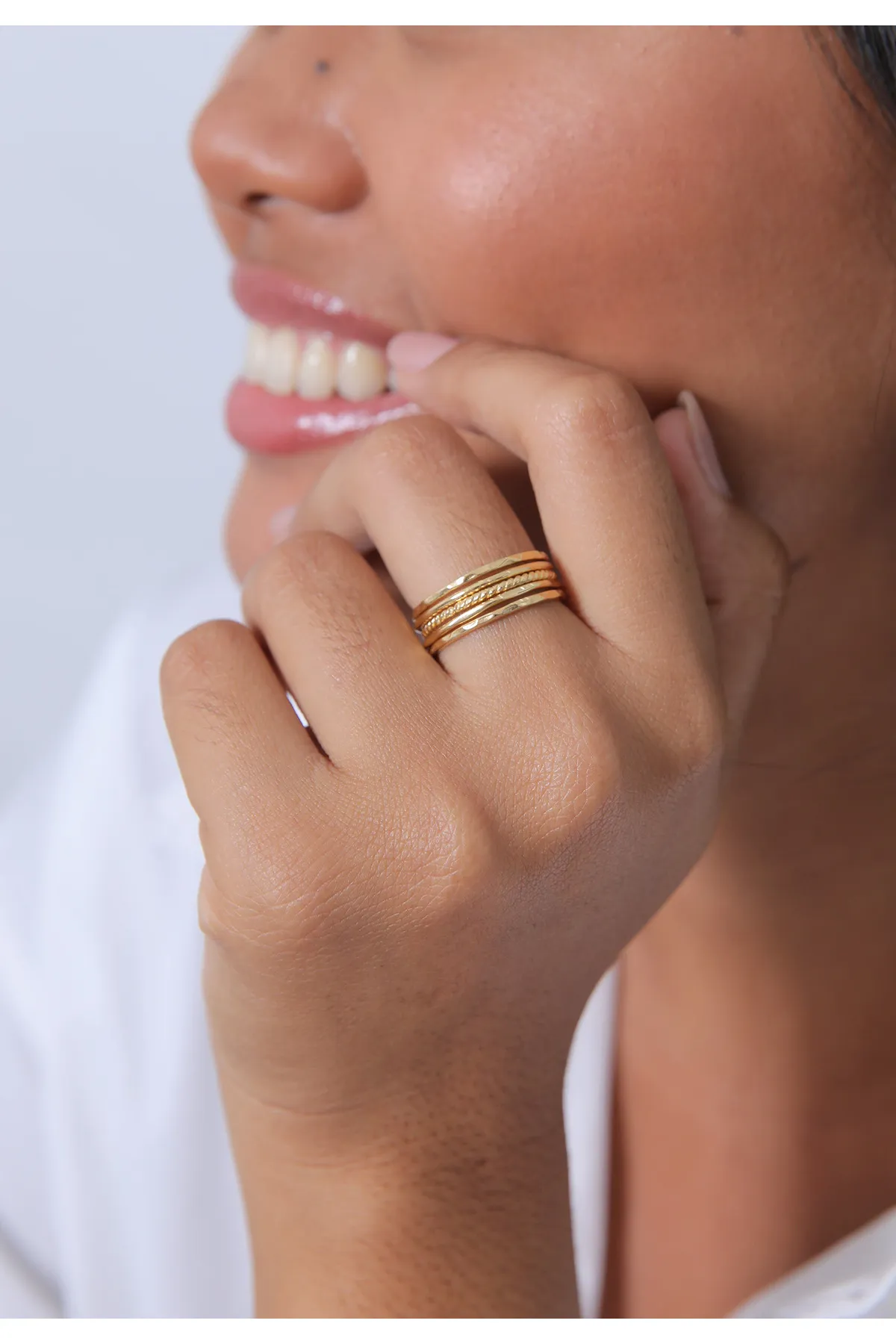 ELLI  Ring Stapelringe Stapelbandring 5er Set 925 Silber