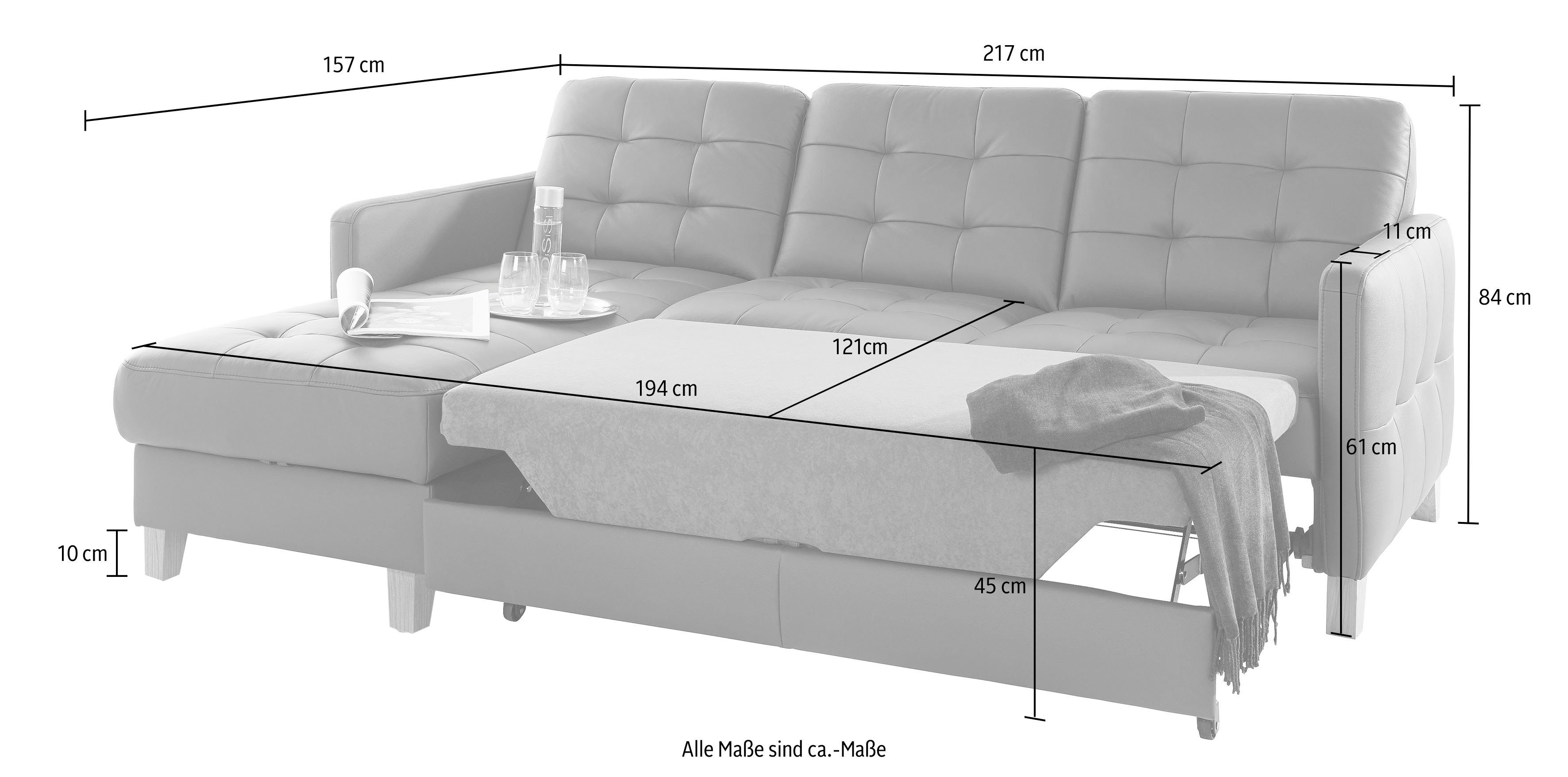exxpo - sofa fashion Ecksofa Elio, wahlweise mit Bettfunktion
