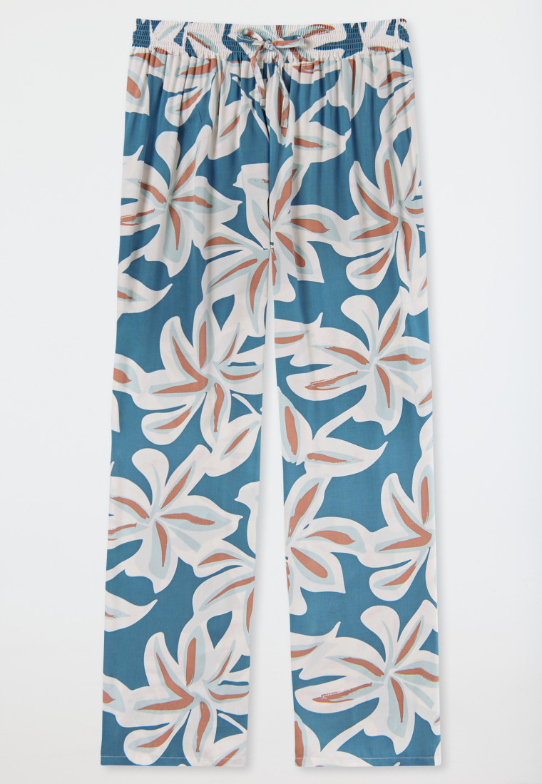 Loungehose lang Viskose Blumenprint multicolor - Mix+Relax