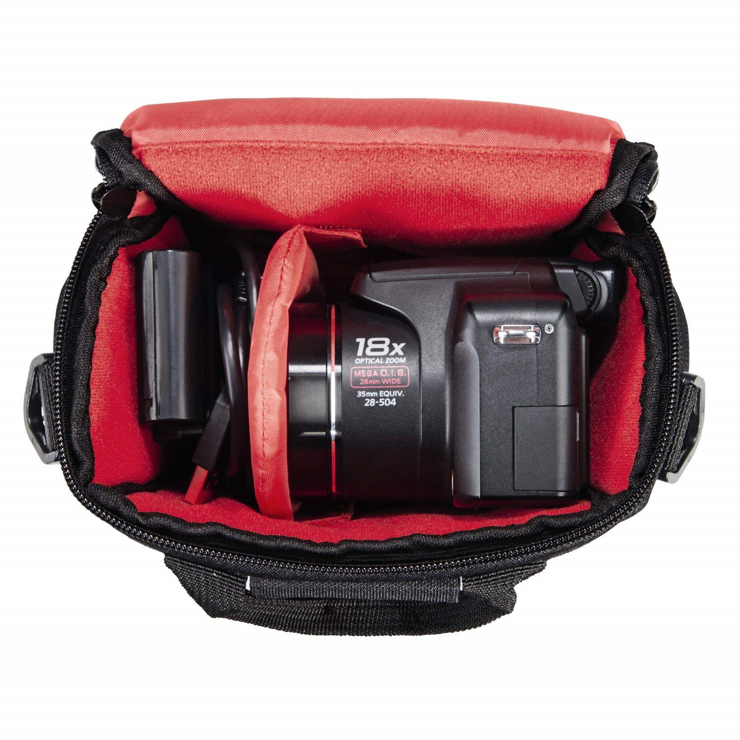 Hama Kameratasche Kamera-Tasche Sambia 100 Foto-Tasche Universal, Case Schultergurt Tragegriff Zubehör-Fächer Systemkamera Digitalkamera