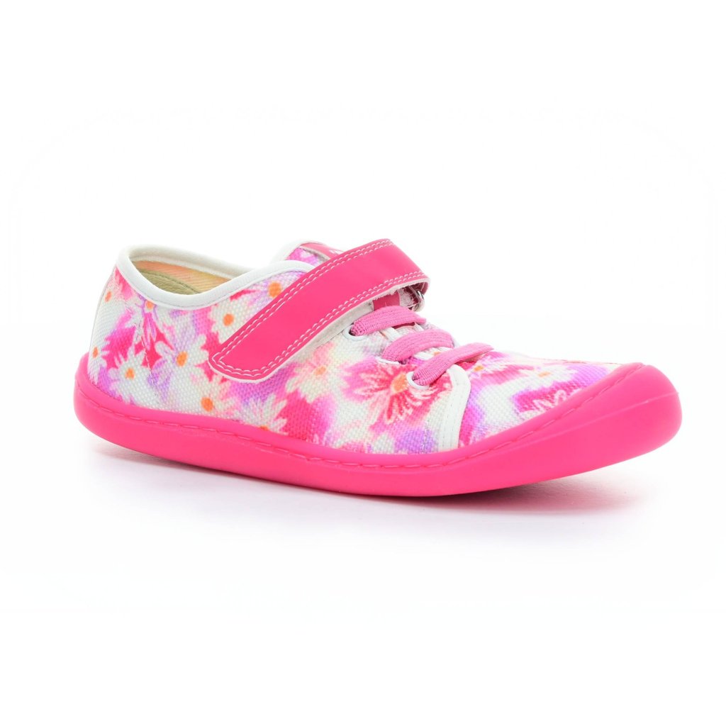 Koel4kids Bonie Medium Vegan Fuchsia Flowers Canvas Barfußsneakers 06M017.50B - 650