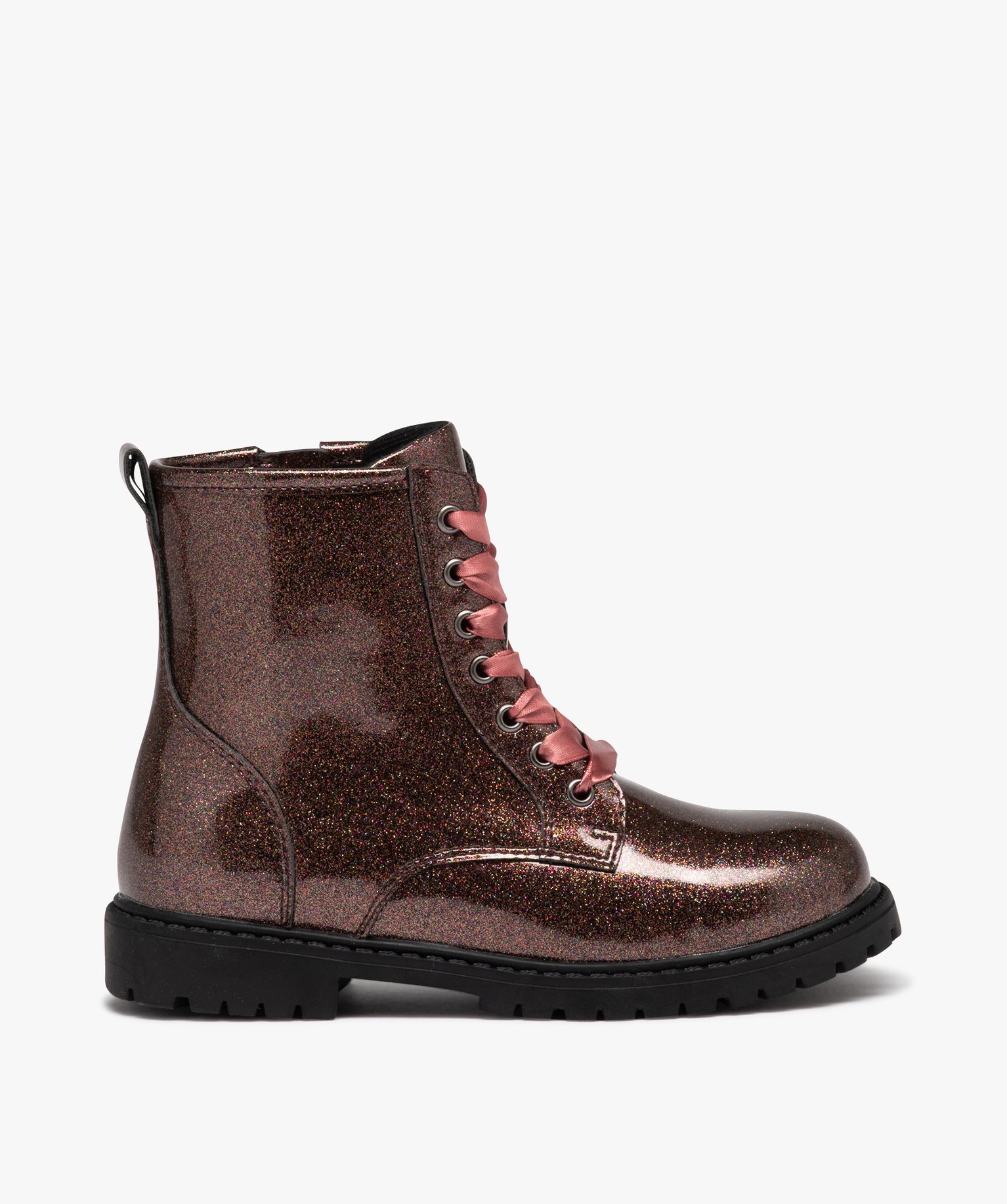 Boots fille mid-cut à paillettes du 31 au 36 marron | GEMO