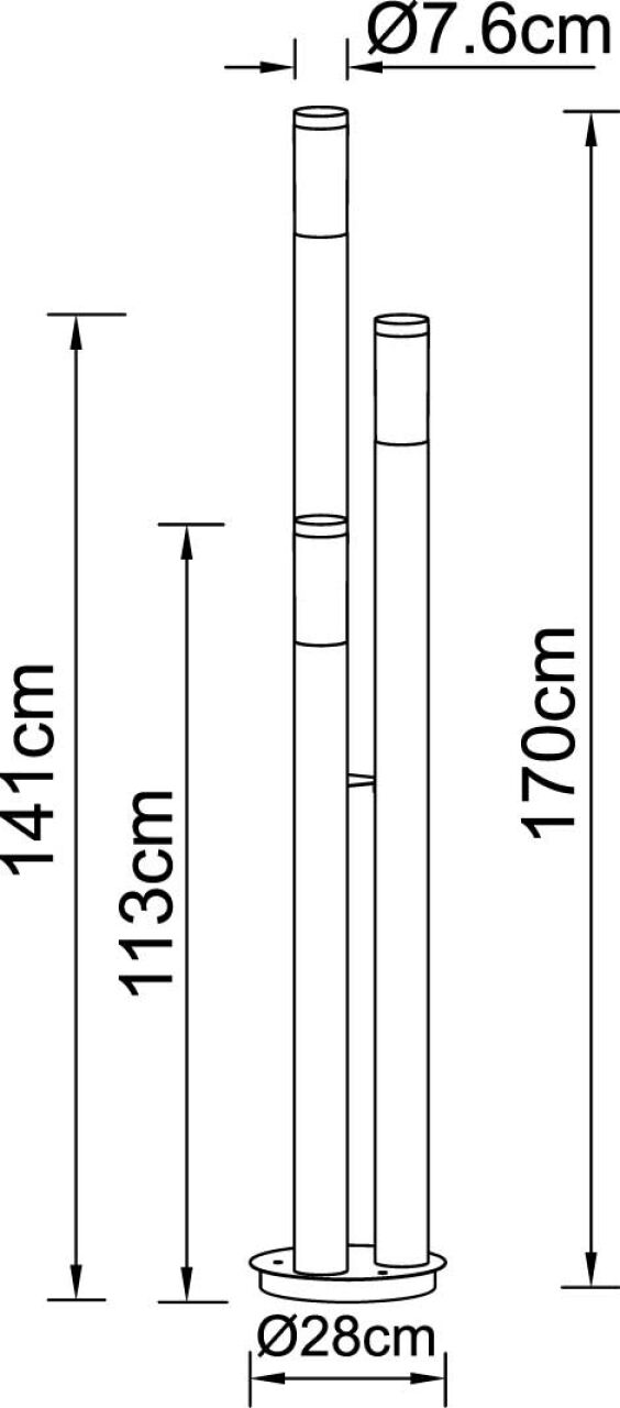 Globo Lighting - BOSTON - Außenleuchte Edelstahl anthrazit, 3x E27