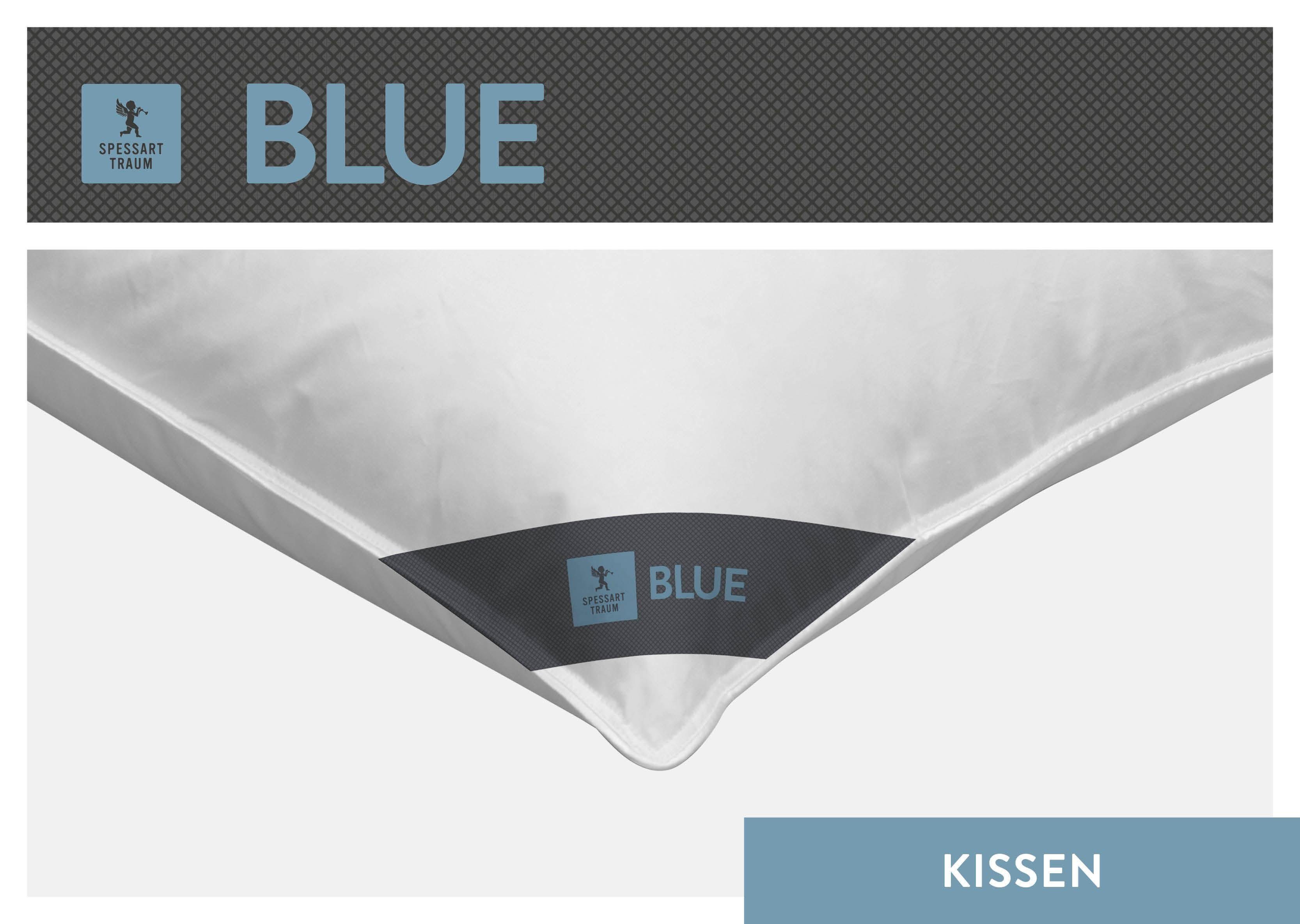 3-Kammer-Kopfkissen Blue, SPESSARTTRAUM, Füllung: Außen: 60% Daunen,40% Federn; Innen: 100% Federn, Bezug: 100% Baumwolle, hergestellt in Deutschland, allergikerfreundlich