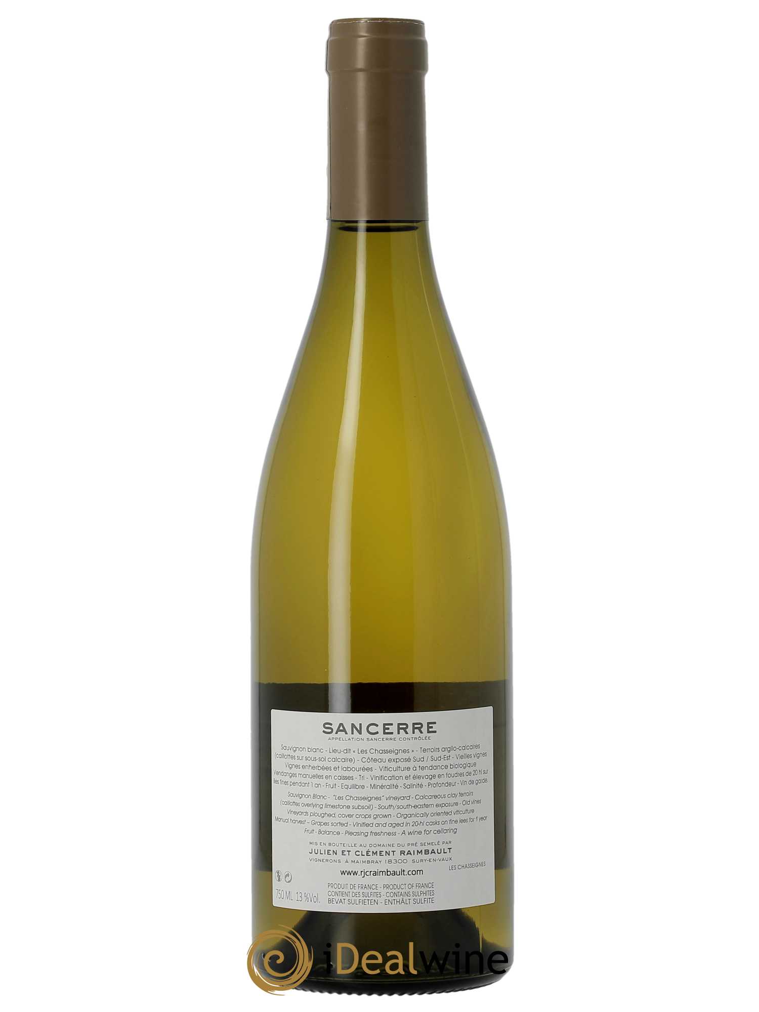 Sancerre Les Chasseignes Domaine Du Pré Semelé  2021 - Lot de 1 Bouteille