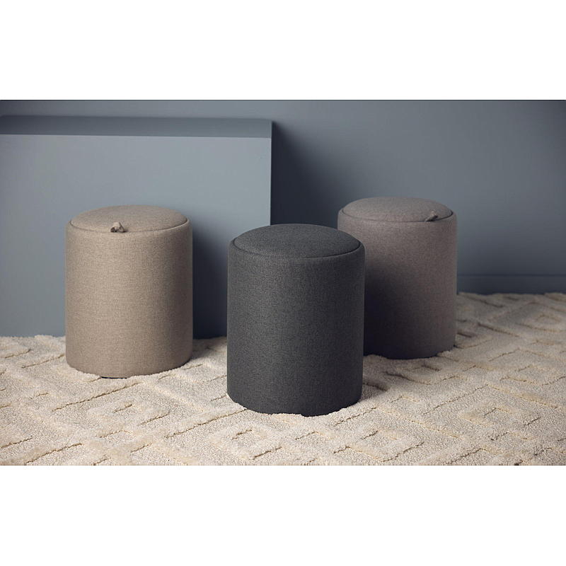 Vie Home Puff m/oppbevaring ø 34x40 cm lysbeige