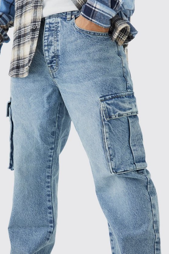 Lockere Cargo-Jeans