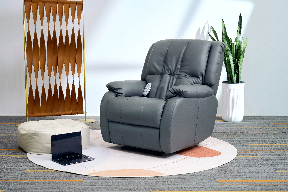 Happy Home Elektrischer Massagesessel mit autom. Rücken- und Beinanhebung & 3D-Mechanismus HWP73-GRA grau