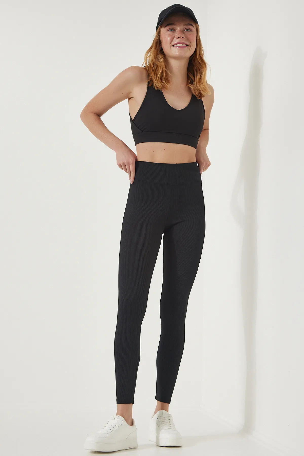 Happiness İstanbul  Schwarze Wickelstrumpfhose mit hoher Taille für Damen HW00003