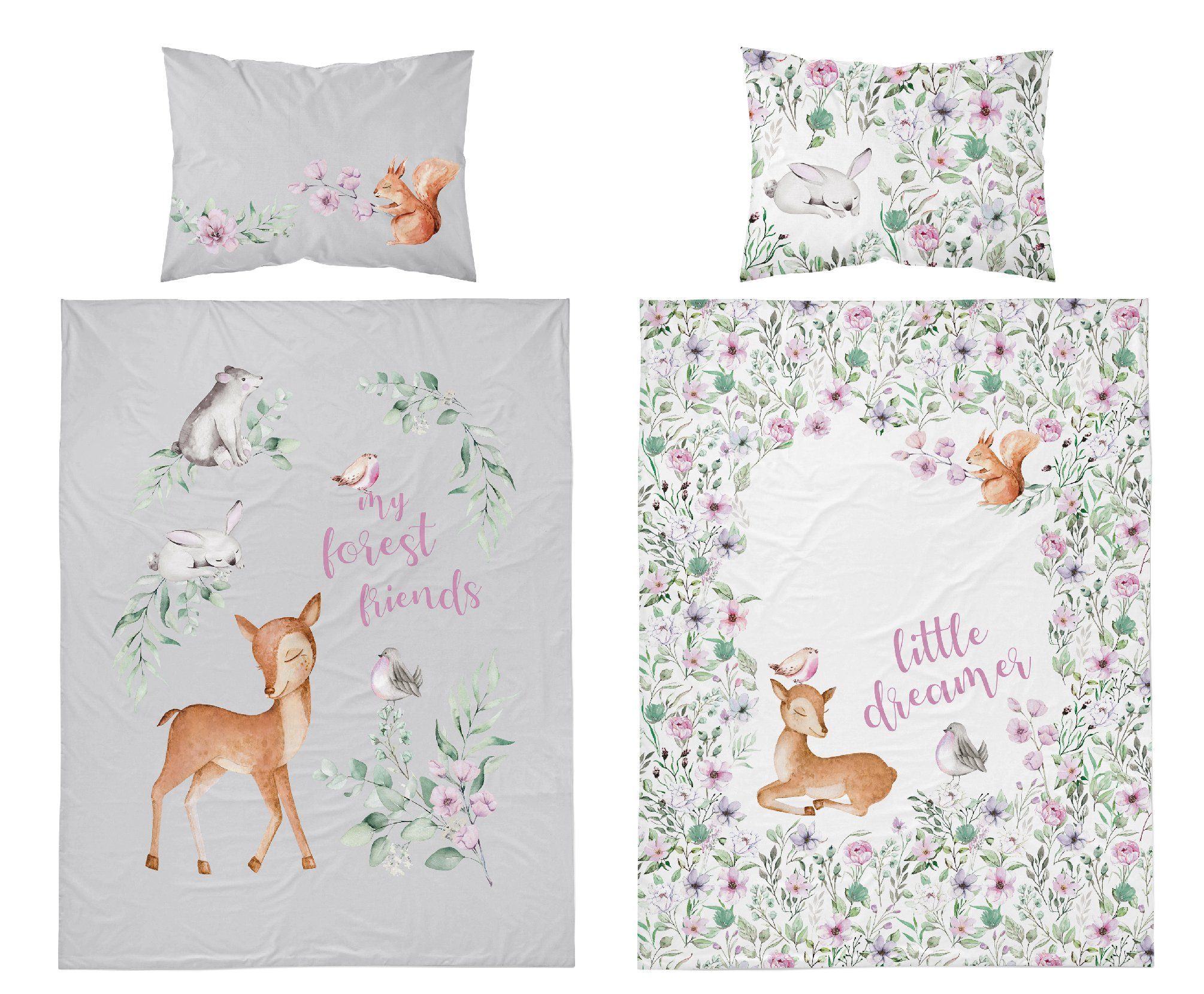 Babybettwäsche Baby Bettwäsche Set 100x135 Bettbezug Babybett Bettwäsche 100x135, Carpe Sonno, Mischgewebe, 2 teilig, Kleinkind Babybettwäsche 100x 135 Neugeborene