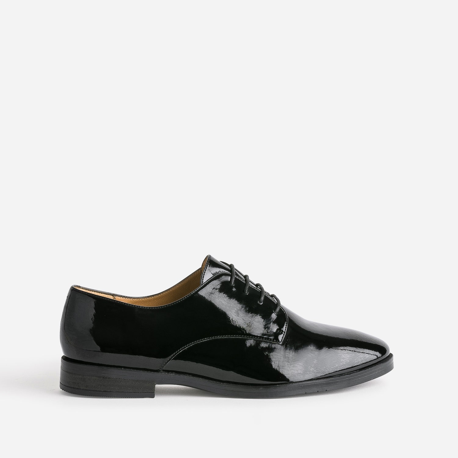 Derby ERAM FLEX noir en cuir verni